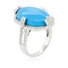 Image 3 : 14KT White Gold Turquoise and Diamond Ring