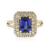 Image 1 : 14KT Yellow Gold 1.80 ctw Tanzanite and Diamond Ring