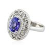 Image 2 : 14KT White Gold 3.00 ctw Tanzanite and Diamond Ring