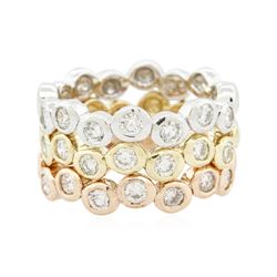 14KT Three-Tone Gold 1.37 ctw Diamond Rings