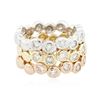 Image 2 : 14KT Three-Tone Gold 1.37 ctw Diamond Rings