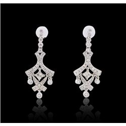 14KT White Gold 1.02 ctw Diamond Earrings