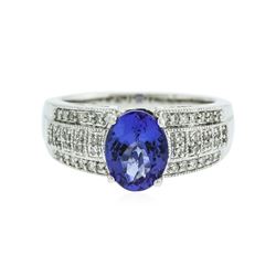 14KT White Gold 2.19 ctw Tanzanite and Diamond Ring