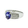 Image 2 : 14KT White Gold 2.19 ctw Tanzanite and Diamond Ring