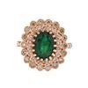 Image 1 : 14KT Rose Gold 2.98 ctw Emerald and Diamond Ring