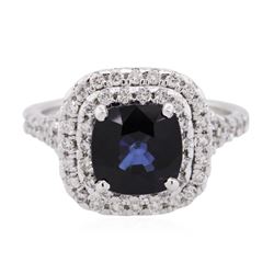 14KT White Gold 2.59 ctw Sapphire and Diamond Ring