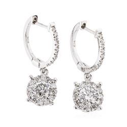 14KT White Gold 1.03 ctw Diamond Earrings