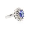 Image 2 : 14KT White Gold 2.01 ctw Tanzanite and Diamond Ring