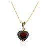 Image 2 : 14KT Yellow Gold 2.19 ctw Garnet and Diamond Pendant With Chain