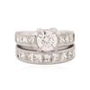 Image 1 : Platinum 3.93 ctw Diamond Wedding Set