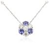 Image 2 : 14KT White Gold 1.44 ctw Tanzanite and Diamond Necklace