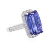 Image 2 : 18KT White Gold GIA Certified 13.23 ctw Tanzanite and Diamond Ring
