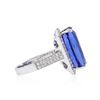 Image 3 : 18KT White Gold GIA Certified 13.23 ctw Tanzanite and Diamond Ring
