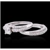 Image 3 : 18KT White Gold 1.84 ctw Diamond Wedding Ring Set