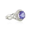 Image 2 : 14KT White Gold 3.51 ctw Tanzanite and Diamond Ring