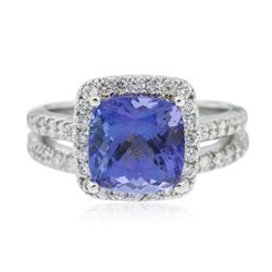 14KT White Gold 3.04 ctw Tanzanite and Diamond Wedding Ring Set