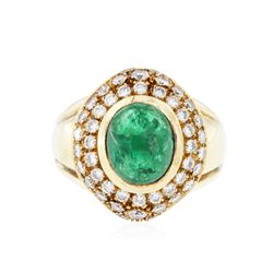 18KT Yellow Gold 2.63 ctw Emerald and Diamond Ring