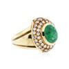 Image 2 : 18KT Yellow Gold 2.63 ctw Emerald and Diamond Ring