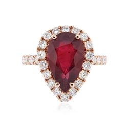 14KT Rose Gold 5.67 ctw Ruby and Diamond Ring