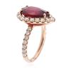 Image 3 : 14KT Rose Gold 5.67 ctw Ruby and Diamond Ring