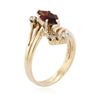 Image 3 : 14KT Yellow Gold 1.00 ctw Garnet and Diamond Ring
