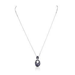 14KT White Gold 0.12 ctw Diamond Pendant With Chain