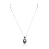 Image 1 : 14KT White Gold 0.12 ctw Diamond Pendant With Chain