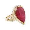 Image 2 : 14KT Yellow Gold 8.67 ctw Ruby and Diamond Ring