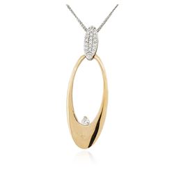 14KT Two Tone Gold 0.62 ctw Diamond Pendant with Chain