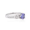 Image 2 : 14KT White Gold 1.15 ctw Tanzanite and Diamond Ring