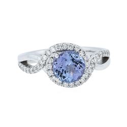 14KT White Gold 1.60 ctw Tanzanite and Diamond Ring