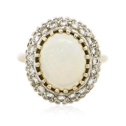 14KT Yellow Gold 2.50 ctw Opal and Diamond Ring
