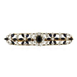 14KT Yellow Gold 8.39 ctw Sapphire and Diamond Tie Pin