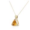 Image 3 : 10KT Yellow Gold 3.25 ctw Yellow Topaz and Diamond Pendant With Chain