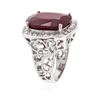 Image 3 : 14KT White Gold 17.63 ctw Ruby and Diamond Ring