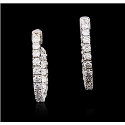 14KT White Gold 2.17 ctw Diamond Earrings