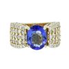 Image 1 : 14KT Yellow Gold 2.24 ctw Tanzanite and Diamond Ring
