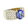 Image 2 : 14KT Yellow Gold 2.24 ctw Tanzanite and Diamond Ring