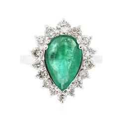 14KT White Gold 2.02 ctw Emerald and Diamond Ring