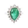 Image 1 : 14KT White Gold 2.02 ctw Emerald and Diamond Ring