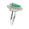 Image 3 : 14KT White Gold 2.02 ctw Emerald and Diamond Ring