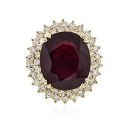 14KT Yellow Gold 17.96 ctw Ruby and Diamond Ring