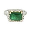 Image 1 : 14KT Two-Tone Gold 2.77 ctw Emerald and Diamond Ring