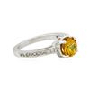 Image 2 : 14KT White Gold 2.05 ctw Yellow Sapphire and Diamond Ring