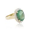 Image 2 : 14KT Yellow Gold 5.26 ctw Emerald and Diamond Ring