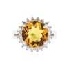 Image 1 : 14KT White Gold 4.03 ctw Citrine and Diamond Ring