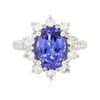 Image 1 : 14KT White Gold 3.69 ctw Tanzanite and Diamond Ring