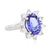 Image 2 : 14KT White Gold 3.69 ctw Tanzanite and Diamond Ring
