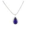 Image 2 : 14KT White Gold GIA Certified 31.37 ctw Tanzanite and Diamond Pendant With Chain