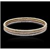 Image 1 : 14KT Three-Tone Gold 6.01 ctw Diamond Bangle Bracelet